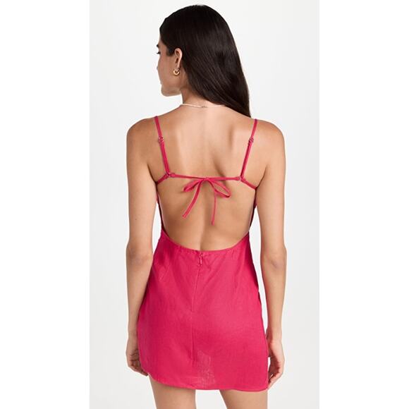 REFORMATION Lambert Linen Open Back Dress - Picture 5 of 12